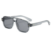 Retro Double Beam Sunnies Leopard Print Eyewear PC Unisex Polarized Sunglasses Square Frame Lightweight Anti-UV Glasses Men