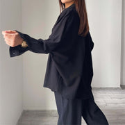 Womens Button Down Lounge Sets Long Sleeve Shirts And 2 Piece Outfit Set Casual Loungewear With Pockets