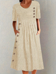 Charlotte | Classic Striped Button Dress
