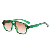 Retro Double Beam Sunnies Leopard Print Eyewear PC Unisex Polarized Sunglasses Square Frame Lightweight Anti-UV Glasses Men