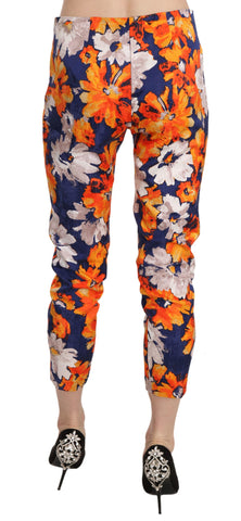 LANACAPRINA Floral Print Skinny Mid-Waist Pants - Retail Flare