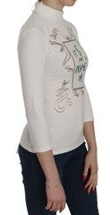 Exte Chic White Printed Turtle Neck Blouse - Retail Flare