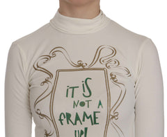 Exte Chic White Printed Turtle Neck Blouse - Retail Flare