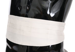 Dolce & Gabbana Elegant Silk White Patterned Cummerbund - Retail Flare