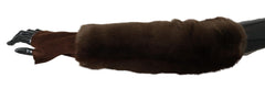 Dolce & Gabbana Elegant Brown Fur & Leather Elbow-Length Gloves - Retail Flare