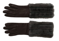 Dolce & Gabbana Elegant Mid-Arm Leather Gloves in Brown - Retail Flare