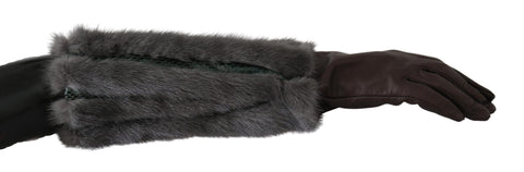 Dolce & Gabbana Elegant Mid-Arm Leather Gloves in Brown - Retail Flare