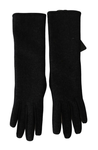 Dolce & Gabbana Elegant Mid-Length Wool Gloves in Black - Retail Flare