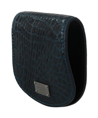 Dolce & Gabbana Exquisite Dark Blue Coin Case Wallet - Retail Flare