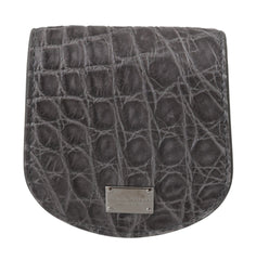 Dolce & Gabbana Exotic Gray Leather Condom Case Wallet - Retail Flare