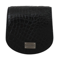 Dolce & Gabbana Sleek Black Leather Coin Case Wallet - Retail Flare
