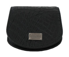 Dolce & Gabbana Sleek Black Leather Coin Case Wallet - Retail Flare