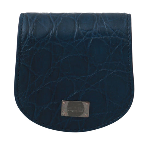 Dolce & Gabbana Sleek Blue Caimano Condom Case Wallet - Retail Flare