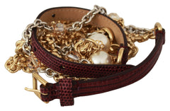 Dolce & Gabbana Crystal Studded Waist Belt in Purple - Retail Flare