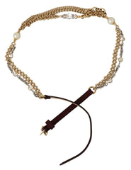 Dolce & Gabbana Crystal Studded Waist Belt in Purple - Retail Flare