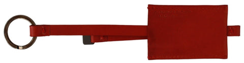 Costume National Elegant Leather and Metal Keychain - Red - Retail Flare