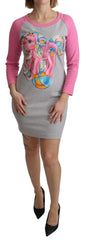 Chic Gray Cotton Blend Moschino Sweater Dress - Retail Flare