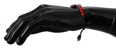 Dolce & Gabbana Elegant Blue Red Glass Cotton Blend Bracelet - Retail Flare
