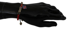 Dolce & Gabbana Elegant Blue Red Glass Cotton Blend Bracelet - Retail Flare