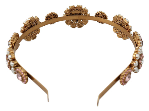 Dolce & Gabbana Elegant Crystal Pearl Diadem Headpiece - Retail Flare