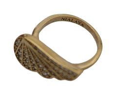 Nialaya Elegant Gold-Crystal Embellished Ring - Retail Flare