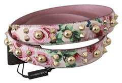 Dolce & Gabbana Chic Floral Pink Leather Shoulder Strap - Retail Flare