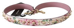 Dolce & Gabbana Chic Floral Pink Leather Shoulder Strap - Retail Flare