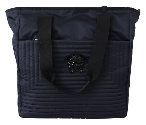 Versace Elegant Blue Nylon Tote Bag - Retail Flare