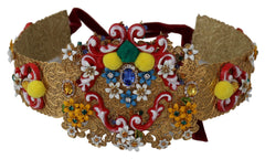 Dolce & Gabbana Gold-Tone Floral Crystal Waist Belt - Retail Flare