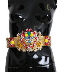 Dolce & Gabbana Gold-Tone Floral Crystal Waist Belt - Retail Flare
