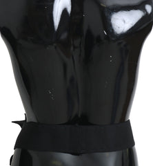 Dolce & Gabbana Elegant Black Crystal Waist Belt - Retail Flare