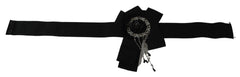 Dolce & Gabbana Elegant Black Crystal Waist Belt - Retail Flare