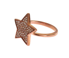 Nialaya Dazzling Pink Gold Plated Sterling Silver CZ Ring - Retail Flare