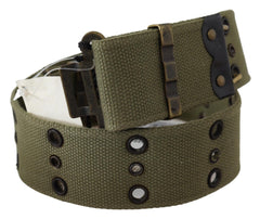 Ermanno Scervino Chic Army Green Cotton Waist Belt - Retail Flare