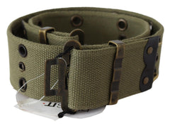 Ermanno Scervino Chic Army Green Cotton Waist Belt - Retail Flare