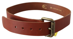 Just Cavalli Chic Brown Leather Logo Waist Belt - Retail Flare