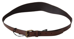PLEIN SUD Chic Dark Brown Leather Fashion Belt - Retail Flare