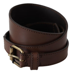PLEIN SUD Chic Dark Brown Leather Fashion Belt - Retail Flare
