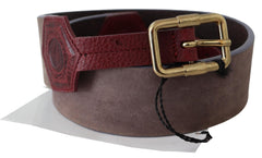 GF Ferre Elegant Brown Leather Belt with Gold Buckle - Retail Flare