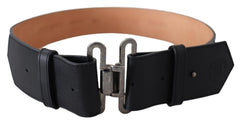 Ermanno Scervino Chic Leather Adjustable Black Belt - Retail Flare