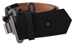 Ermanno Scervino Chic Leather Adjustable Black Belt - Retail Flare