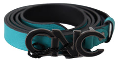 Costume National Chic Blue Green Leather Fashion Belt - Retail Flare