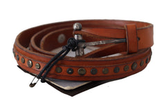 Scervino Street Elegant Leather Waist Belt in Brown - Retail Flare