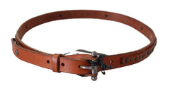 Scervino Street Elegant Leather Waist Belt in Brown - Retail Flare