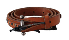 Scervino Street Elegant Leather Waist Belt in Brown - Retail Flare