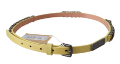 John Galliano Chic Yellow Leather Skinny Belt - Retail Flare
