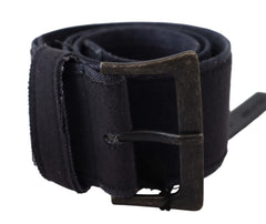 Ermanno Scervino Elegant Black Leather Classic Belt - Retail Flare