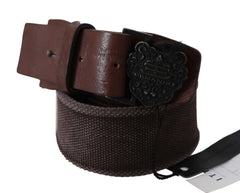 Ermanno Scervino Classic Dark Brown Leather Belt with Logo Buckle - Retail Flare