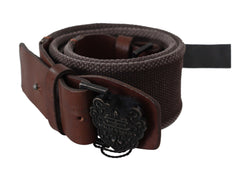 Ermanno Scervino Classic Dark Brown Leather Belt with Logo Buckle - Retail Flare