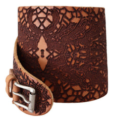 Scervino Street Elegant Brown Leather Fashion Belt - Retail Flare
